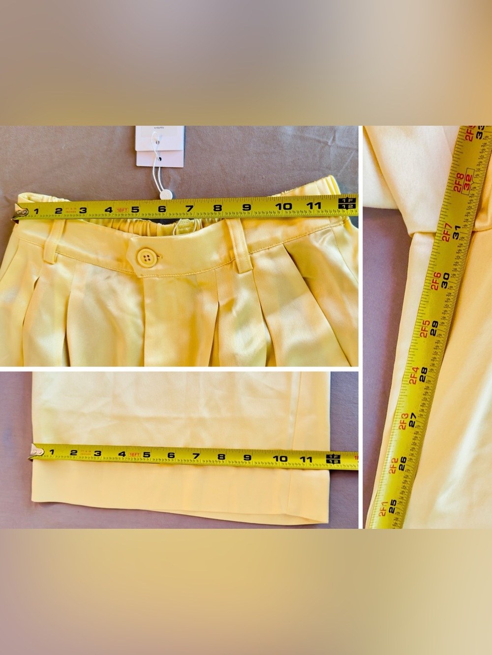 CAMI NYC Davina Sunlight Pale Yellow Wide Leg Satin Trousers Flowy & Silky Pants - Picture 15 of 16